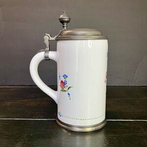 Tin Hinged Lid  German Stein Marked Erbo Zinn  On  Back Front Inscription 125 Yr